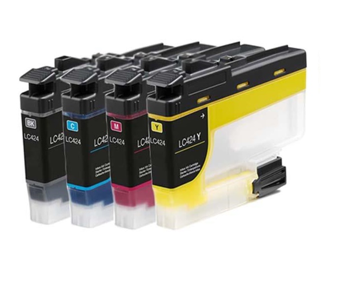 Compatible Brother LC424 full Set of 4 Ink Cartridges (Black,Cyan,Magenta,Yellow)